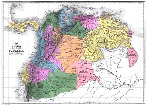 Mapa Velké Kolumbie