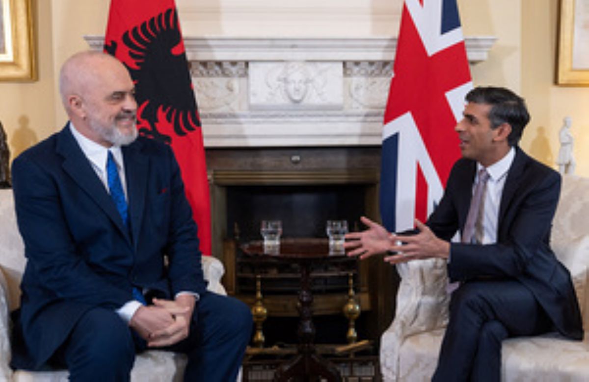 Albánský premiér Edi Rama a britský premiér Rishi Sunak. Foto: Vláda Spojeného království